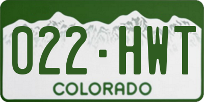 CO license plate 022HWT