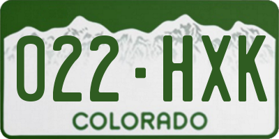 CO license plate 022HXK