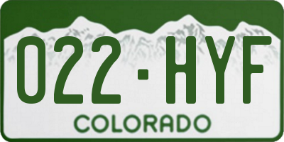 CO license plate 022HYF