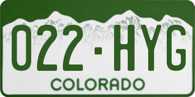 CO license plate 022HYG
