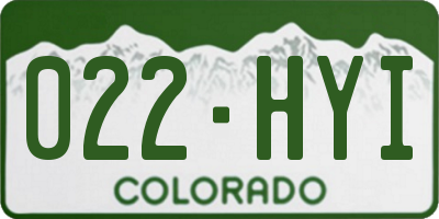 CO license plate 022HYI