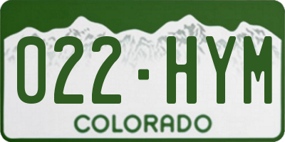 CO license plate 022HYM