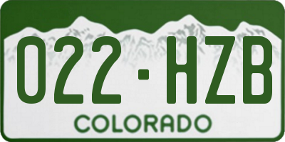 CO license plate 022HZB