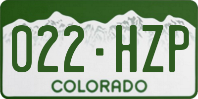 CO license plate 022HZP