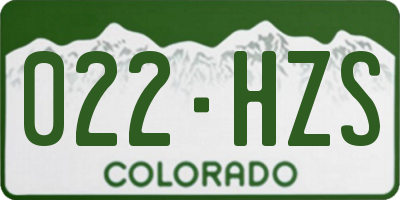 CO license plate 022HZS