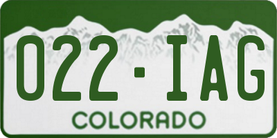 CO license plate 022IAG