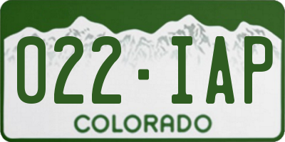 CO license plate 022IAP