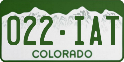CO license plate 022IAT
