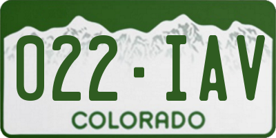 CO license plate 022IAV