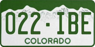 CO license plate 022IBE