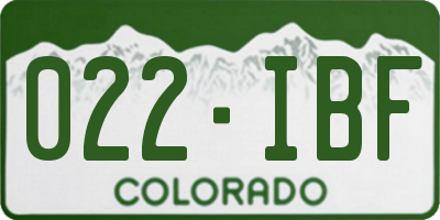 CO license plate 022IBF