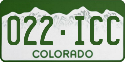 CO license plate 022ICC