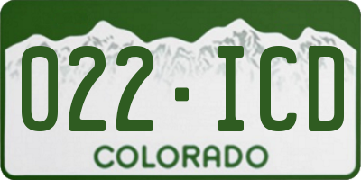 CO license plate 022ICD