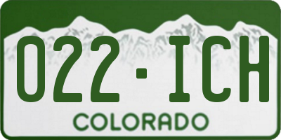 CO license plate 022ICH