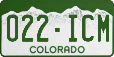 CO license plate 022ICM