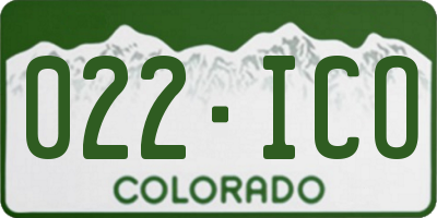 CO license plate 022ICO