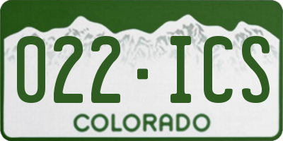 CO license plate 022ICS