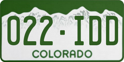 CO license plate 022IDD