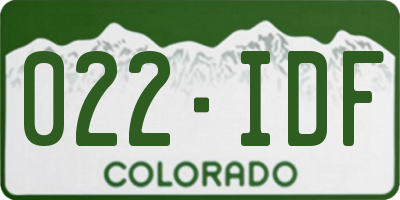 CO license plate 022IDF