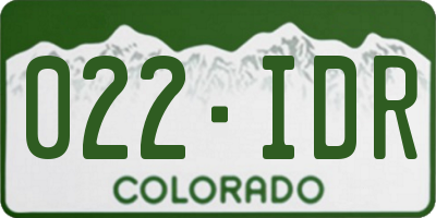 CO license plate 022IDR
