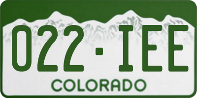 CO license plate 022IEE