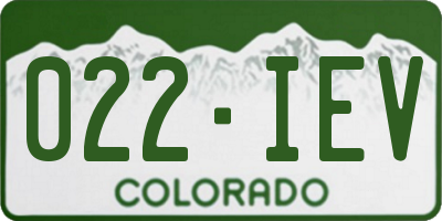CO license plate 022IEV