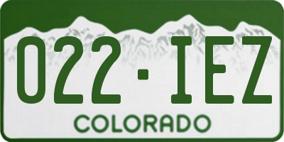 CO license plate 022IEZ