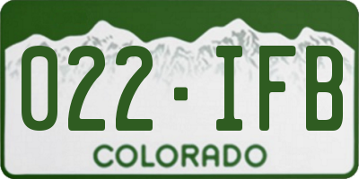 CO license plate 022IFB