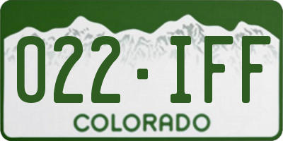 CO license plate 022IFF