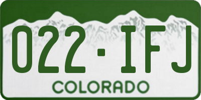 CO license plate 022IFJ