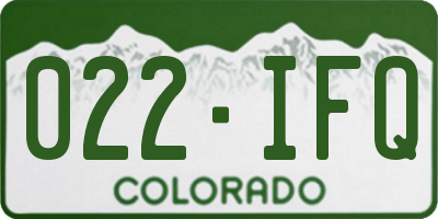 CO license plate 022IFQ