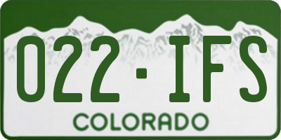 CO license plate 022IFS