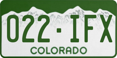 CO license plate 022IFX