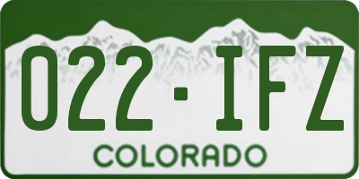 CO license plate 022IFZ