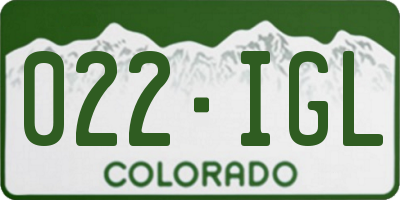 CO license plate 022IGL