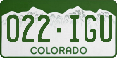 CO license plate 022IGU
