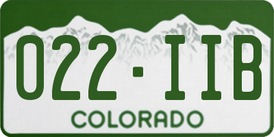 CO license plate 022IIB