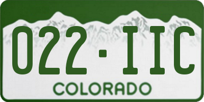 CO license plate 022IIC