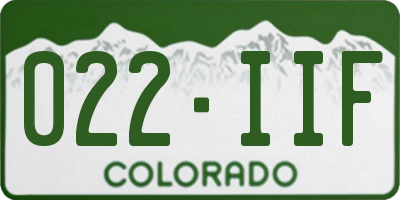 CO license plate 022IIF