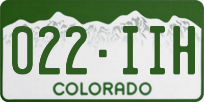 CO license plate 022IIH