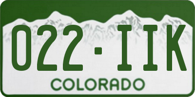 CO license plate 022IIK