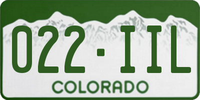 CO license plate 022IIL