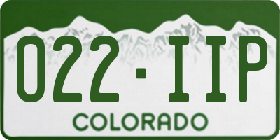 CO license plate 022IIP