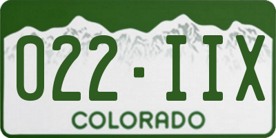 CO license plate 022IIX