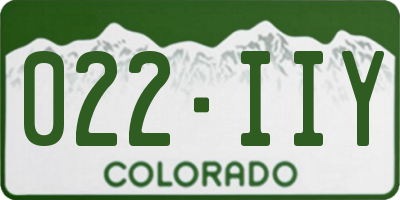 CO license plate 022IIY