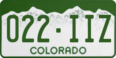 CO license plate 022IIZ