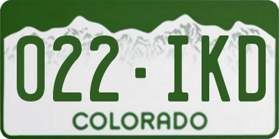 CO license plate 022IKD
