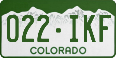 CO license plate 022IKF
