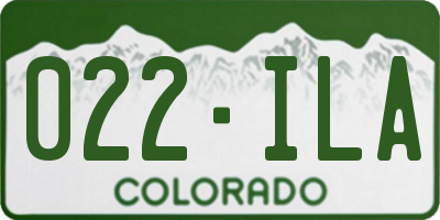 CO license plate 022ILA