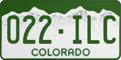 CO license plate 022ILC